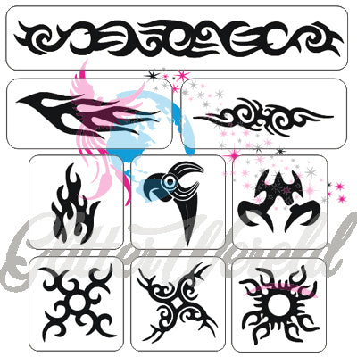glittertattoo-sjablonenset-tribal-set115